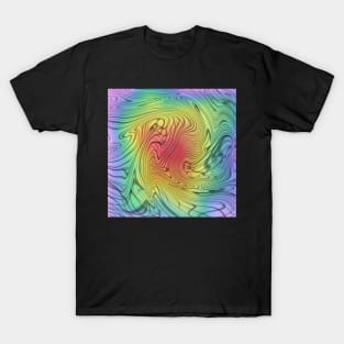 Rainbow Black and White Abstract T-Shirt